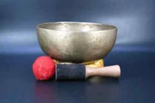 Lama Prayer Antique Blessed Tibetan Singing Bowl Set-9.05"Healing Sound Bowl Set