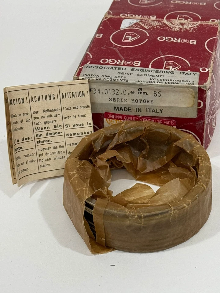 Fiat X1/9 X19 128 1300 Conjunto de Anel de Pistão Padrão (86mm) Borgo Fabricado na Itália NOVO - Imagem 2 de 2