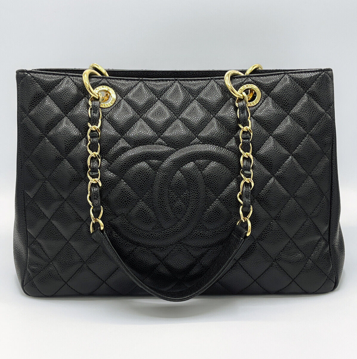 CHANEL Grand Shopping Tote (GST) Caviar Black Leather Gold