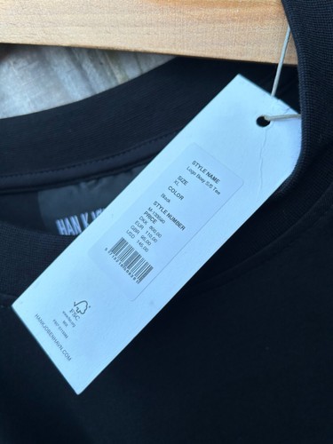 Camiseta Han Kjobenhavn Logotipo Cuadrado SS Para Hombre Negra Cuello Redondo Nuevas Etiquetas Diseñador - Imagen 7 de 8