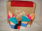 AUTH NEW WOMEN LOUBOUTIN PITOU 150 MULTI-COLOR PYTHON PLATFORM HEEL SANDALS US 7 — photo 5