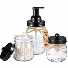 Farmhouse Decor Soap Dispenser Glass Mason Jar Bathroom
