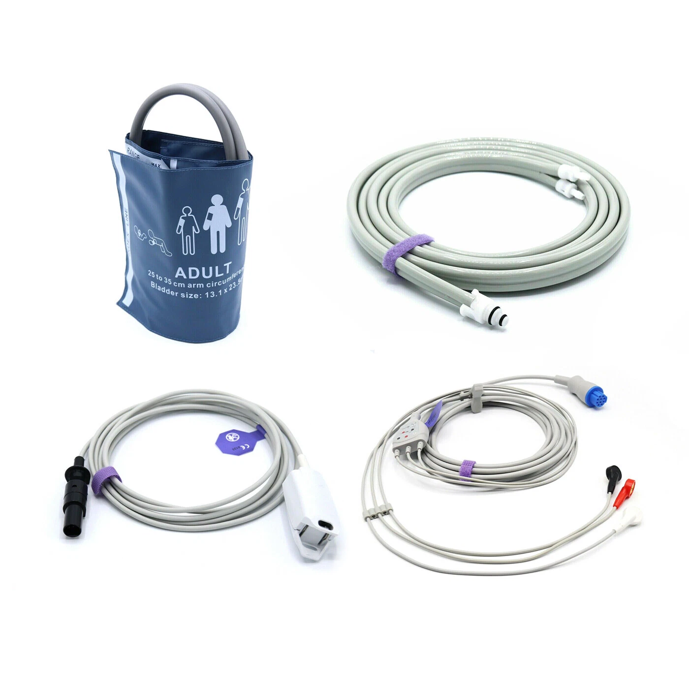 Datex Ohmeda Healthcare Accessories Bundle - Cuff, Hose, SpO2, ECG - USA Located