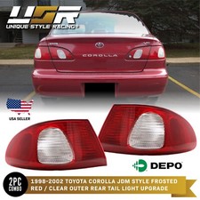 Jdm Red Clear Rear Outer Pair Rear Brake Tail Lights For 98-02 Toyota Corolla