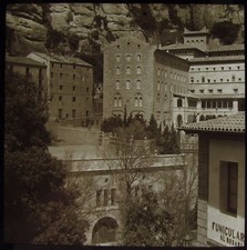 VINTAGE Magic Lantern Slide VIEW AT MONSERRAT NO2 DATED 1936 PHOTO SPAIN