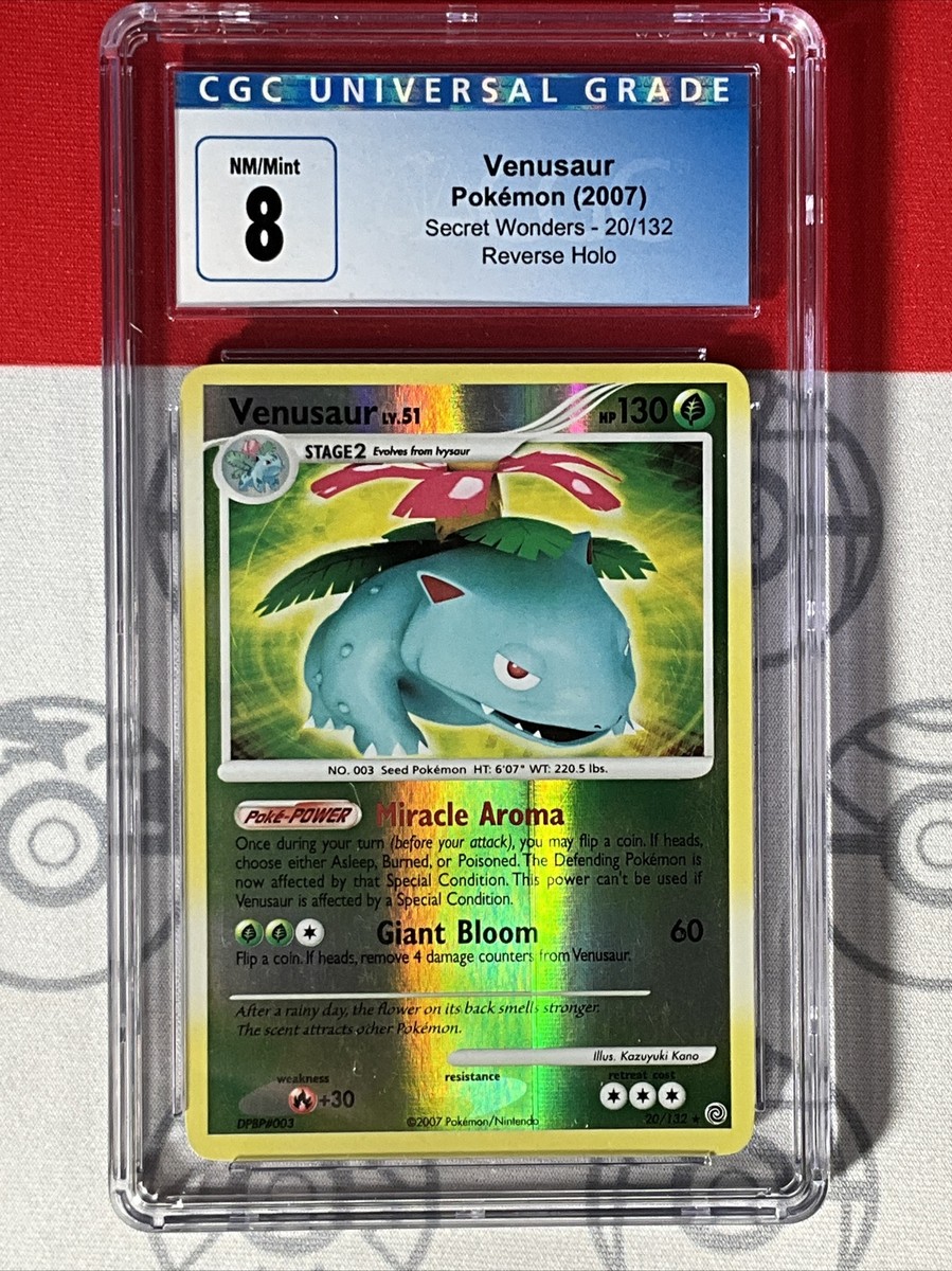 CGC 8 Pokemon TCG 2007 Secret Wonders 20 Venusaur Holo Rare