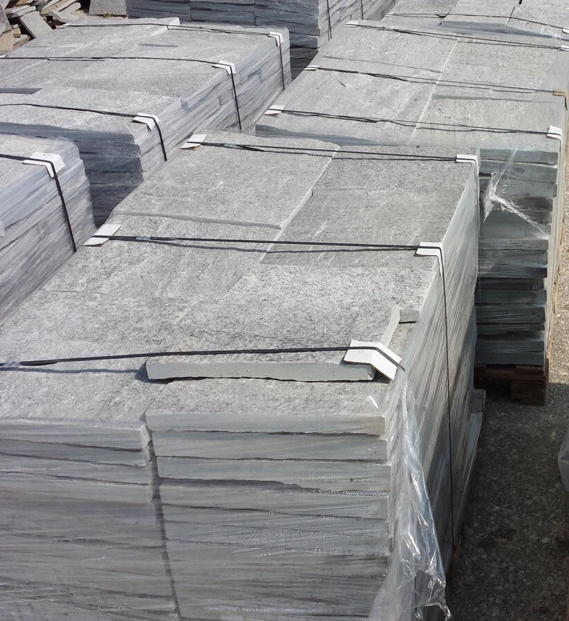 Gneis Naturstein Terrassen Platten Formatplatten Bahnenplatten Silber Grau 40cm - Bild 2 von 2