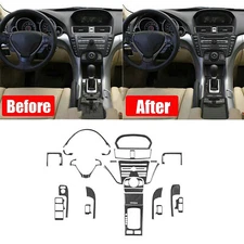 27PCS For Acura TL 2009-2014 Carbon Fiber Full Kits Interior Cover Trim Set