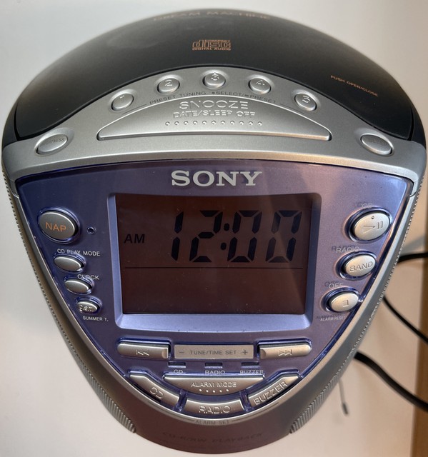 Sony Dream Machine Alarm Clock Radio Am FM CD Player Model Icfcd855v