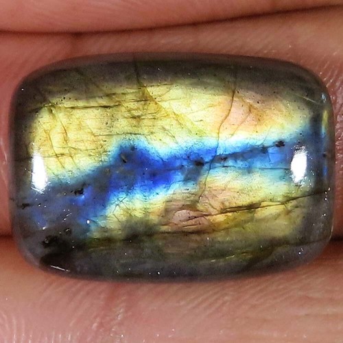 Pierre Labradorite Naturelle Flamboyante 43,25 Carats - Cabochon Coussin - Pour Bijoux - Inde