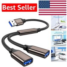 USB 3.0 Splitter with 5Gbps Data Transfer - Dual Port Cable for Devices