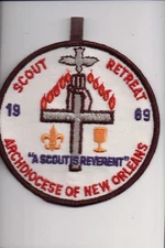 1969 Archdiocese Of New Orleans Scout Retreat patch (White)