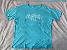 T-Shirt Türkis Baumwolle Kurzarm Rundhals Lo...