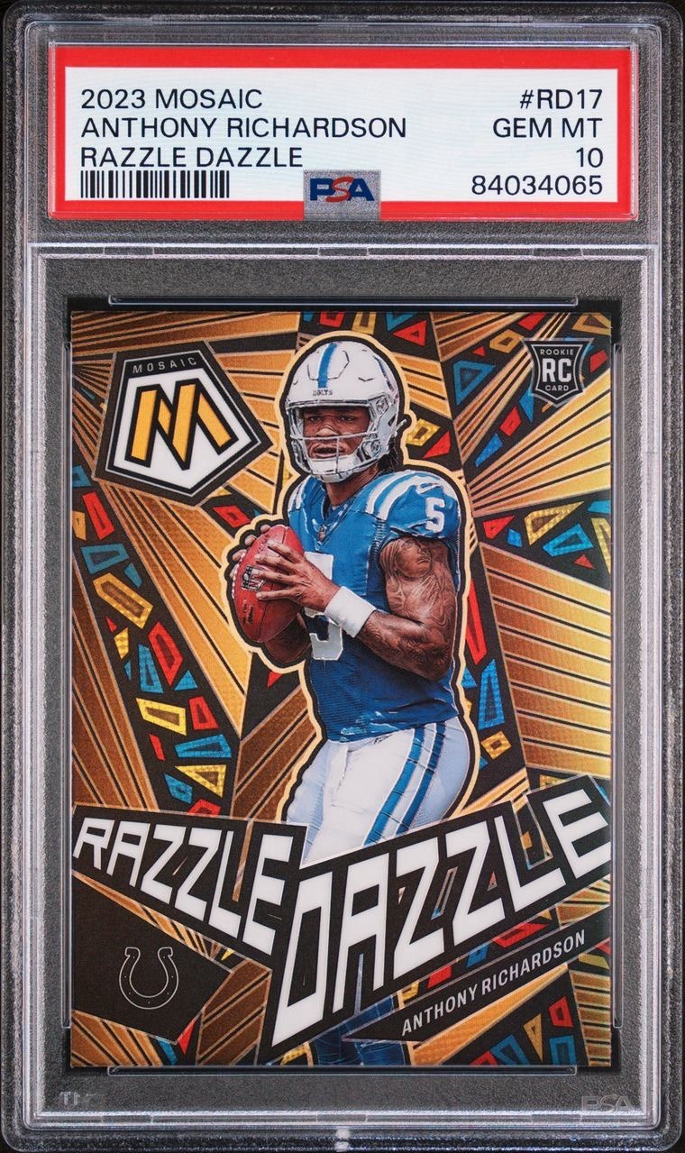 2023 Mosaic Anthony Richardson Razzle Dazzle SSP Case Hit #RD17 RC Rookie PSA 10