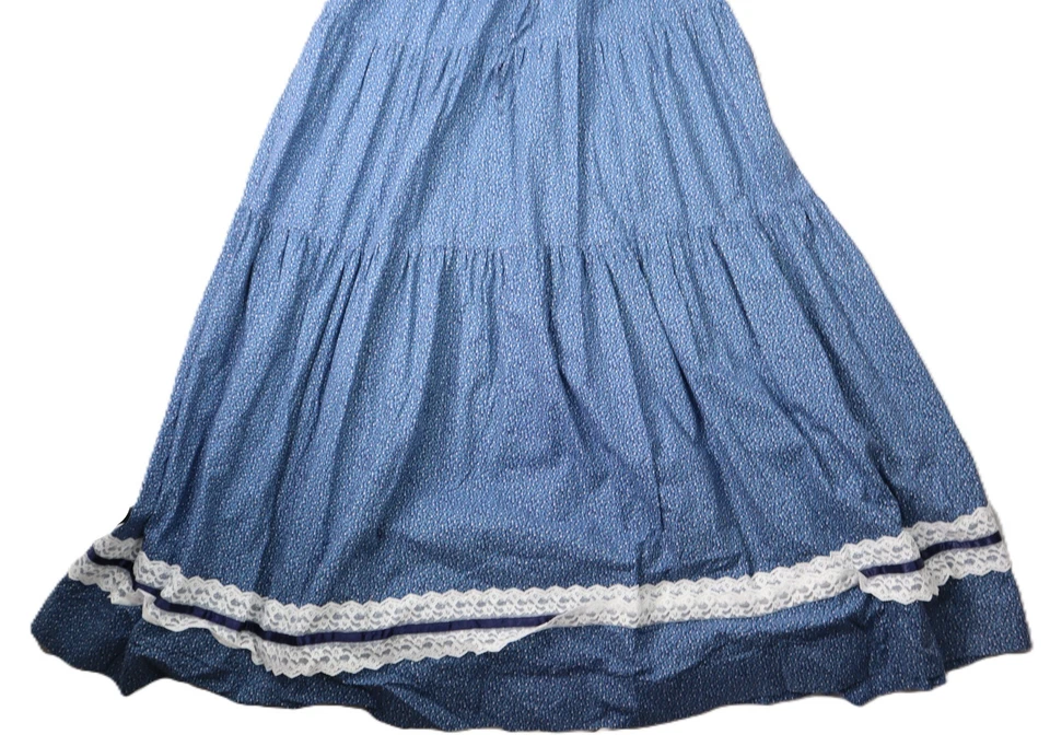 Maxi Vestido Floral Elástico De Colección Años 70 Para Mujer 8 10 12 M L Cottage Core Pradera Encaje Foto 4 de 4