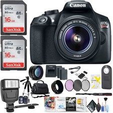 Canon EOS Rebel T6 DSLR Camera 18-55mm Lens Two Extra Batteries, Photo...