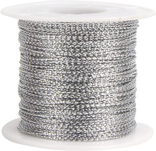 Silver Metallic Cord,Tinsel String Thread for Craft Jewelry Making Braids Gift W