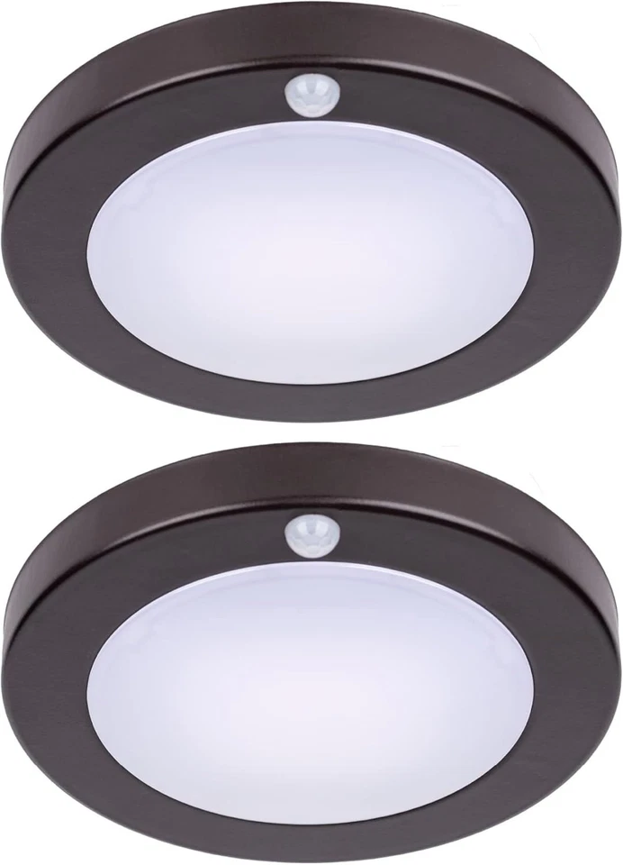2 Rechargeable Motion Sensor Ceiling Light with Remote,Battery Powered Wireless - Image 3 of 4