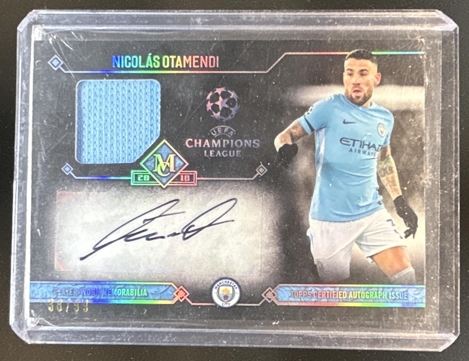2017-18 Topps Museum UEFA Nicolas Otamendi Jersey Auto Autograph #/99 view 1