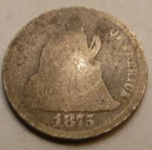 1875 Seated Liberty Dime Coin 1837-1891 #A23   Cull Coin