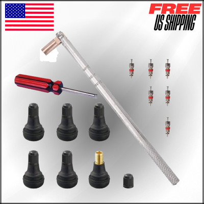 Valve Stem Tool Kit With TR412 & TR413 Stems - Core Remover & Installer Set