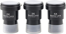 Telescope Barlow Lenses Kit 2X-3X-5X, 1.25 Inch Telescope Accessory, Fully Metal