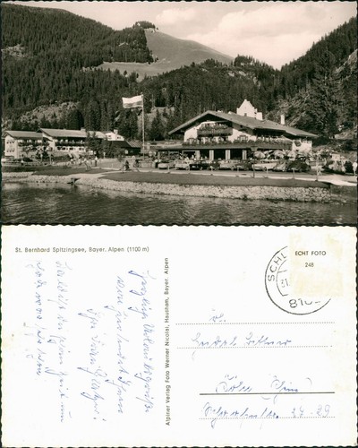 Spitzingsee-Schliersee St. Bernhard Spitzingsee, Bayer. Alpen, Gaststätte 1960