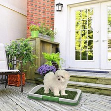 Pet Dog Toilet Mat Indoor Restroom Training Grass Potty Pad Loo Tray Large Puppy