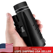 USA 10x42 Monocular Telescope BAK4 FMC Lens with Phone Clip Tripod for Outdoor