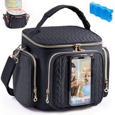 Breastmilk Cooler Travel Bag Ice Pack 6 Baby Bottles Up To 9 Ounce Insulated