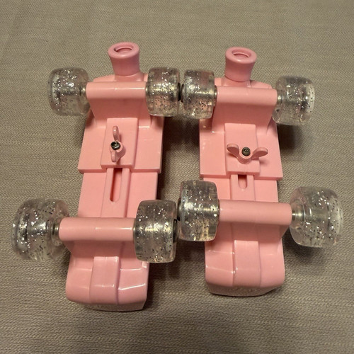 Build a Bear Pink & Silver Plastic Doll Roller Skates