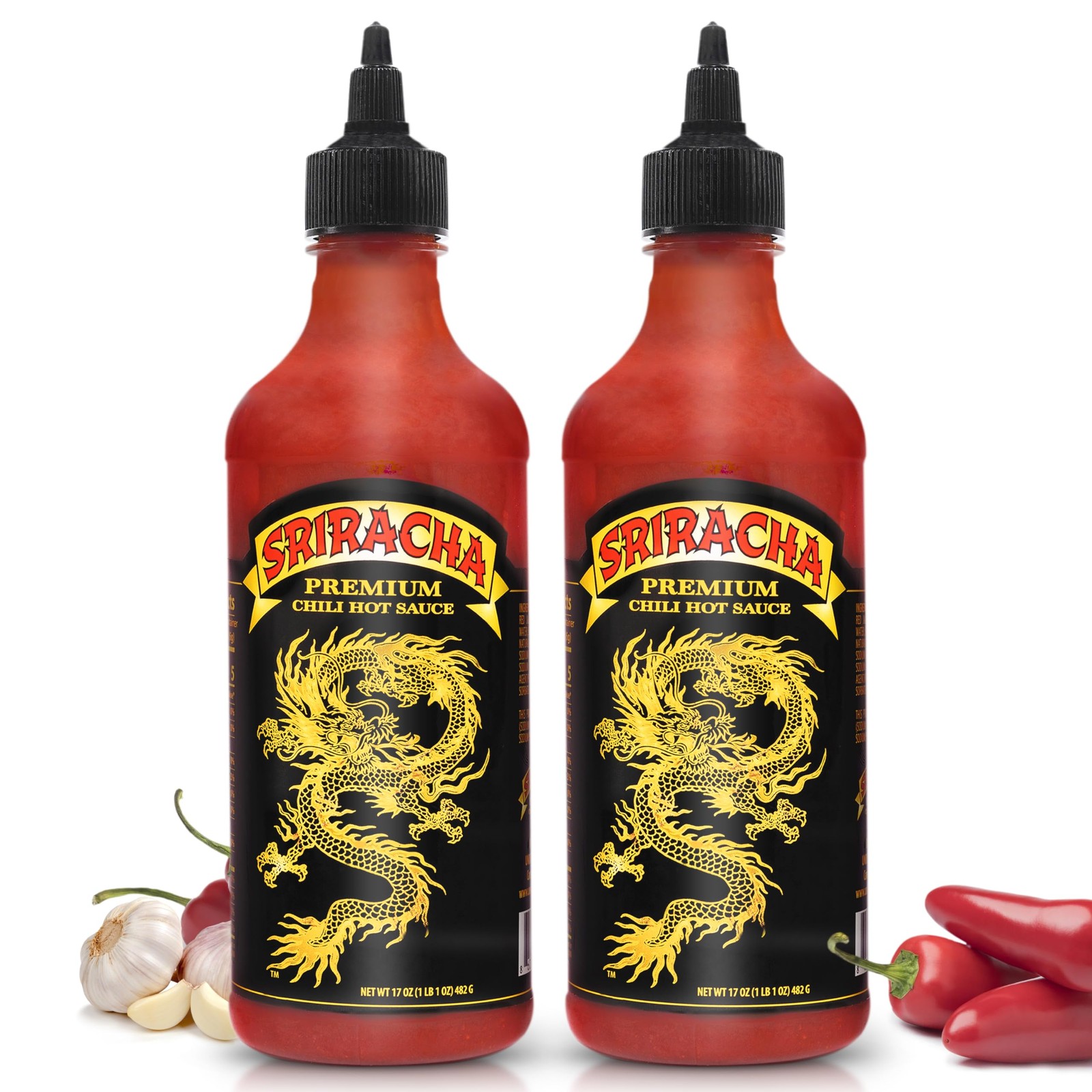 Salsa caliente Underwood Ranches Dragon Sriracha para huevos, pizza, D...
