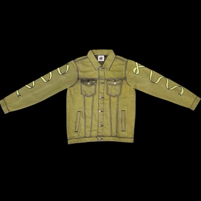 XL Asaali Cartel Mustard Yellow Stone Wash Denim Jacket NEW WITH TAGS