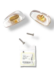 Authentic Versace Nose Pads for Sunglasses Eyeglasses Frames Clear Gold W/ Scews