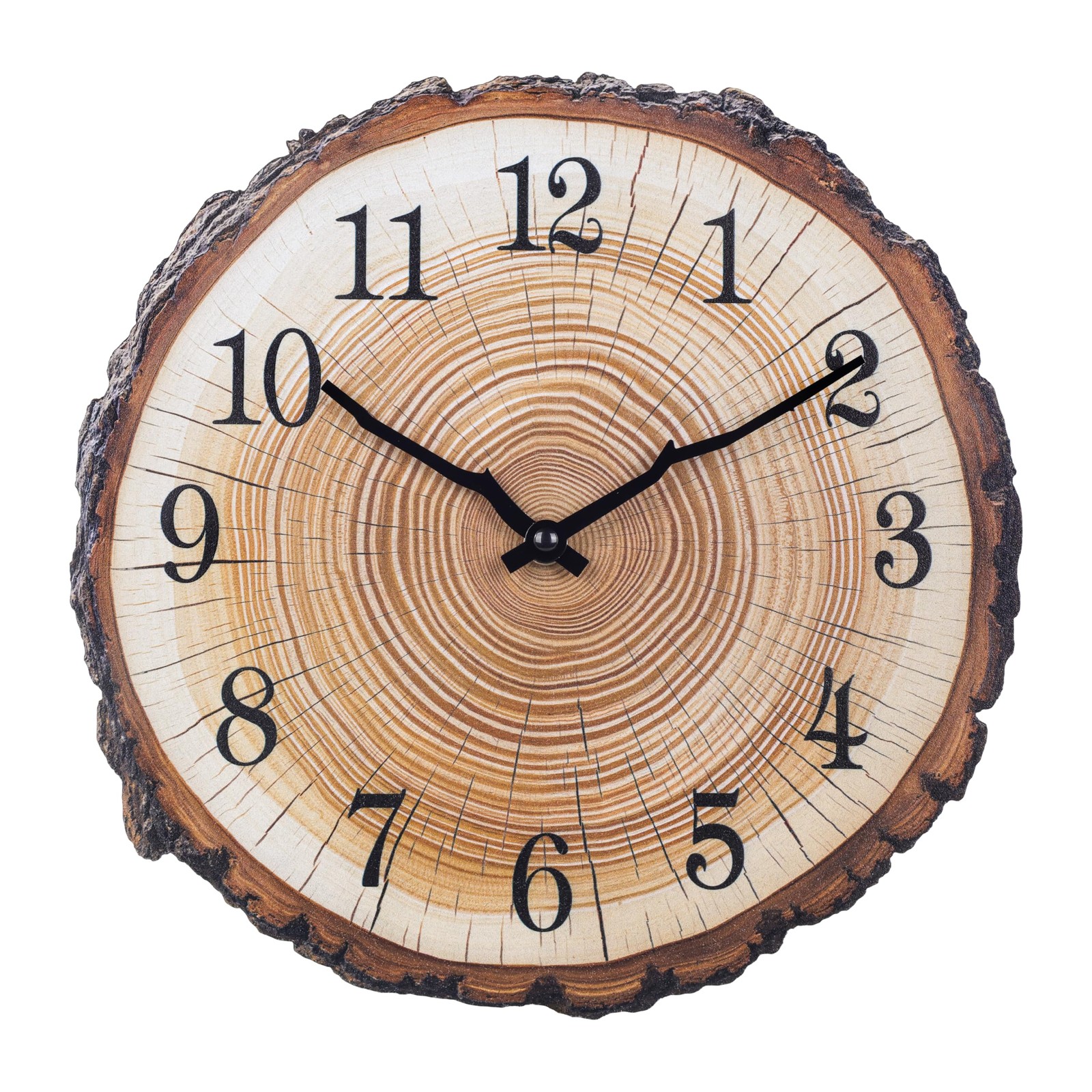 Rustic Wooden Wall Clock 12 Inch Silent Non Ticking Wall Clocks Battery