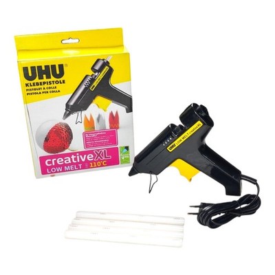 UHU Low Melt Creative XL Heißklebepistole 40W   11 mm   inkl. 4 Klebesticks
