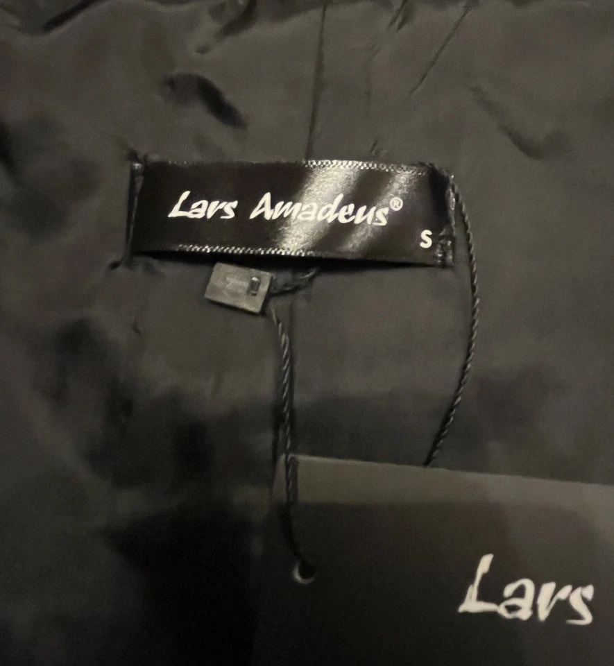 Lars Amadeus Men’s Vest Small Polyester Blue White Pin Stripe - Image 2 of 4