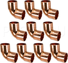 10-Pack Made in USA Copper 1/2-Inch 90-Elbow Cxc Sweat, LF Certified Safe CW