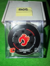 NHL Phil Flyers @ Flames Game Used Official MICROCHIP Puck 12.31.2023 3p 5105