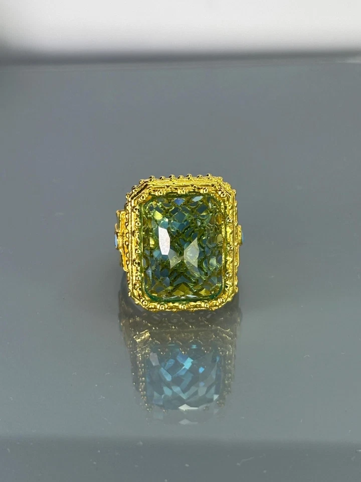 Anillo para hombre aguamarina de plata de ley, diseño simbólico cristiano del rey real Foto 3 de 4