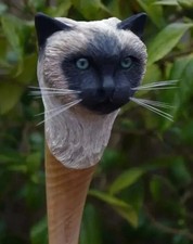 Wooden walking stick hand carved Cat wooden walking cane