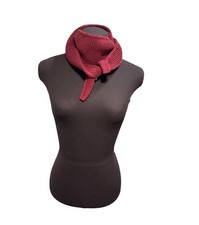 Sophie Scarf Burgundy Cashmere Neck Warmer Hand Knit Women Neckerchief Soft Cozy