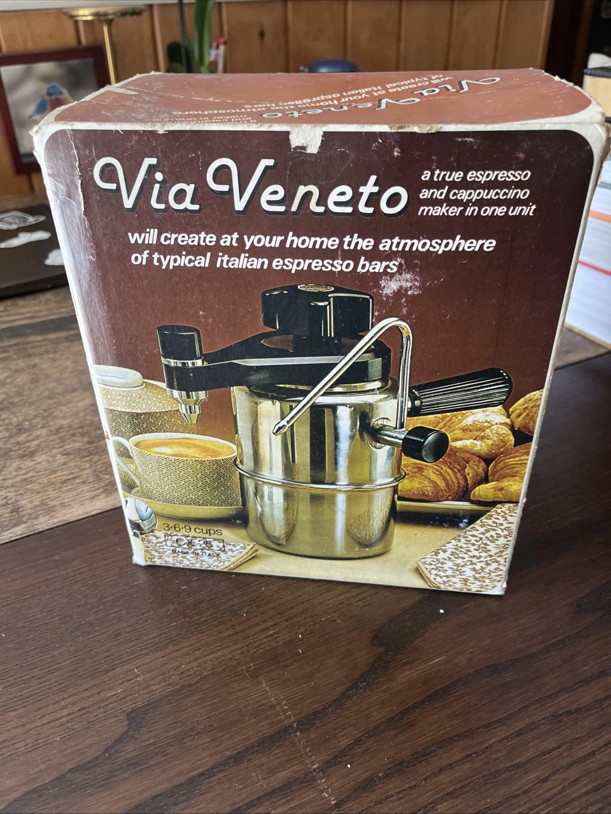 VIA VENETO Italy Italian espresso cappuccino coffee maker and frother