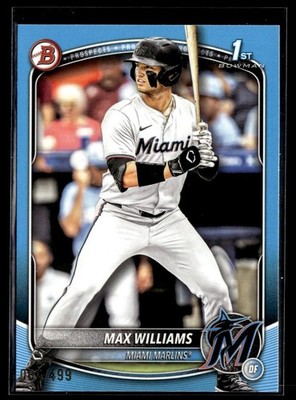 2025 Bowman Draft 1st Sky Blue Max Williams /499 Miami Marlins #BD-68
