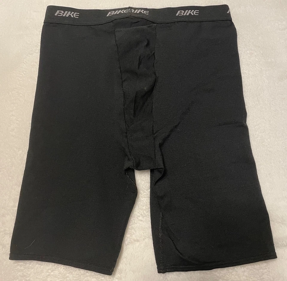 Pantalones Cortos de Compresión Marca BIKE De Colección Para Hombres Grandes Negros Elastizados Nylon Entrenador Gimnasio Entrenador Foto 2 de 4