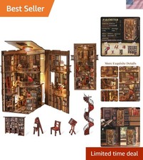 Book Nook Library Kit, DIY Miniature Dollhouse Booknook Kit, 3D Wooden Puzzle...
