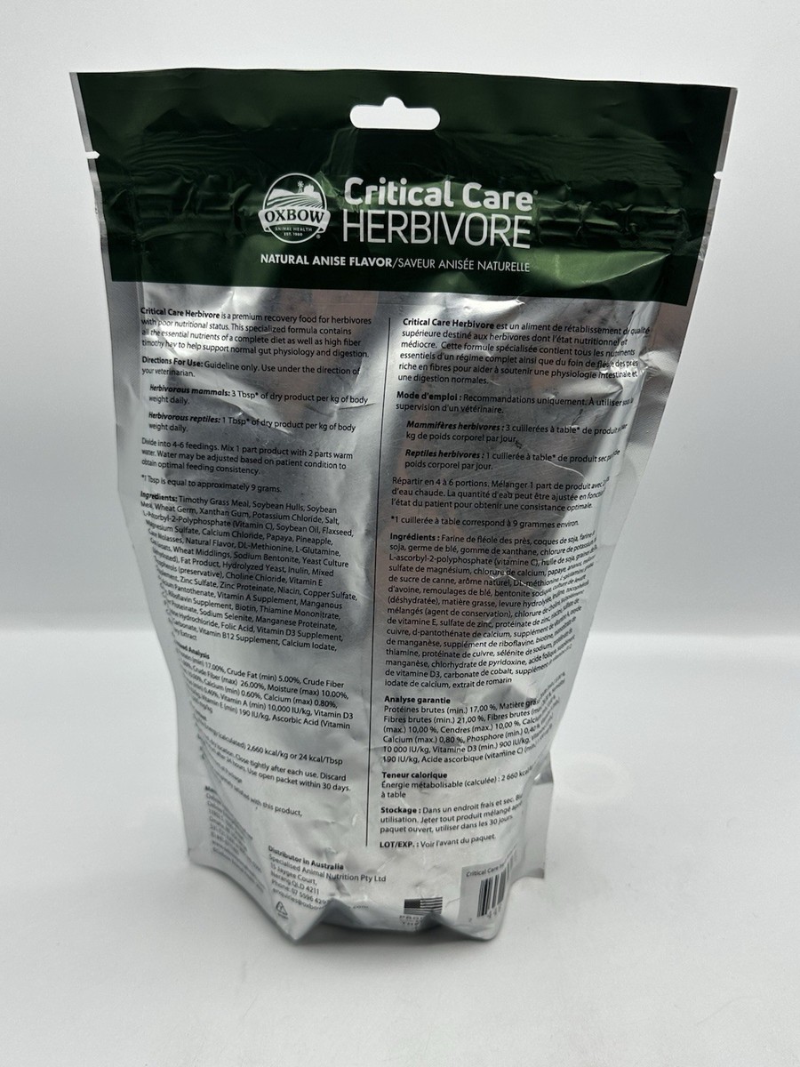 Oxbow Animal Health Critical Care, Herbivore, Anise Flavor 16oz