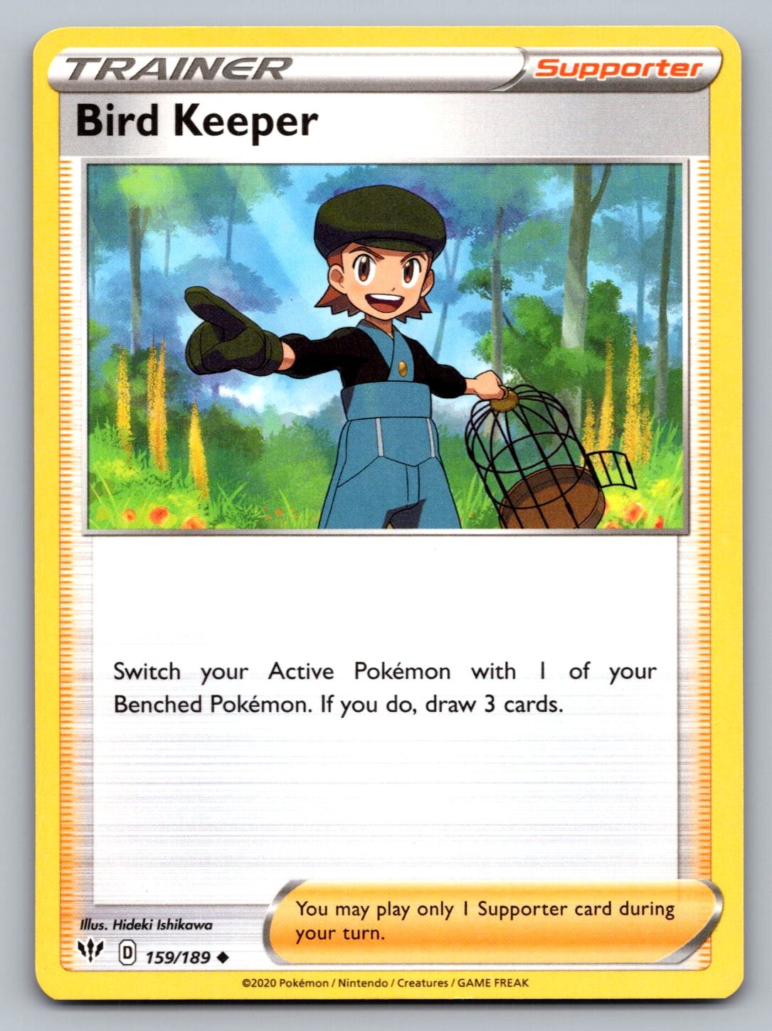 Pokemon TCG SWSH03: Darkness Ablaze Bird Keeper 159/189