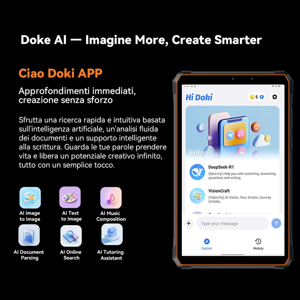 Blackview Active 5 Rugged Tablet Android 15 6600mAh 8.68" 24GB+128GB Gemini AI - Immagine 2 di 4