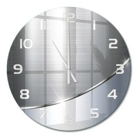 Glasuhr Wanduhr Aus GehäRtetem Glas Metallabstraktion WeißE Zeiger Fi60 Cm